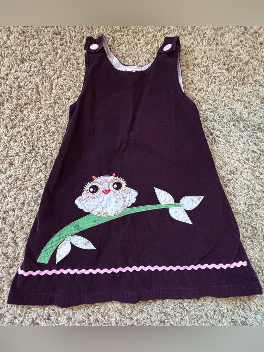 Powell Craft England Vintage InspiredOwl Corduroy Dress Size 4-5